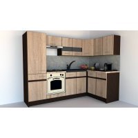 Bucatarie de Colt GENA NEW 1 DR. 140-250, Cu Corp de Cuptor, Stejar Sonoma
